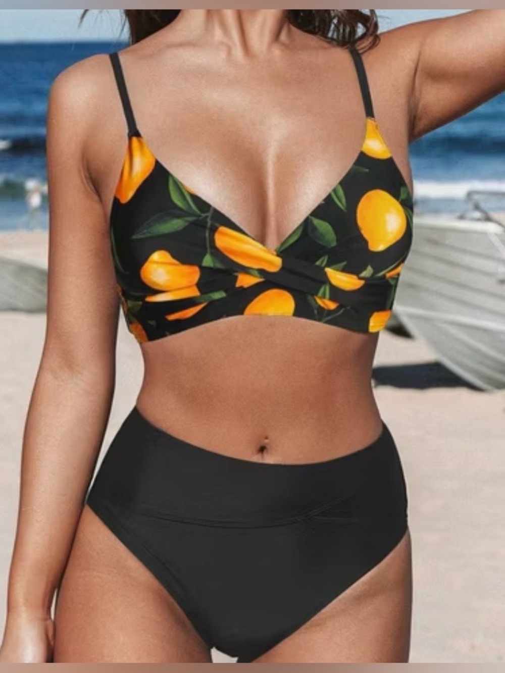 Cupshe Women's Bikini Sets Two Piece Swimsuit High Waisted Fun Print NWT